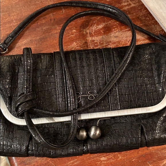 Jessica Simpson Textured Black Shoulder Bag - Picture 11 of 11